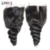 8A Virgin Human Hair Lace Closure Brésilien Péruvien Malaisien Indien Droite Vague de Corps Lâche Eau Profonde Vague Naturelle Crépus Bouclés Fermetures