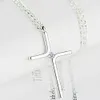 Stainless steel cross pendant new simple necklace pendant titanium steel plating three color clavicle chain pendant