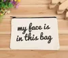19cmx15cm Customized Logo Cosmetic Bag blank canvas zipper pouches cotton makeup bags Without Lining