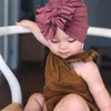 18色の子供の帽子のヘッドバンドの秋と冬のかわいい柔らかいニット生地プリーツ弓インドの帽子の赤ちゃん女の子のヘッドバンド無料船3pcs