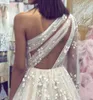 Весенние с длинным рукавом свадебные платья одно плечо 3D-цветы аппликация Boho свадебное платье с открытой спиной пляжные свадебные платья Vestidos De Novia