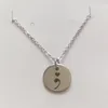 New Arrival Stainless Steel Necklace Semicolon Necklace Depression Awareness Pendant Necklace Warrior Mental Health Suicide Jewelry Gifts