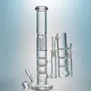 2020 Triple Percolators Ice Pinch Glass Bong Oil Dab Rigs Vattenrör 18mm Kvinna Joint med skål och askfångare