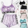 2pcs sammet sleepwear sätter kvinnors mode nattkläder två stycken kostymer sommar spaghetti strap shorts pyjamas flicka tracksuits underkläder gga3490