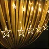 ins Christmas LED Lights AC110V 220V Romantic Fairy Star LED Curtain String Lighting For Holiday Wedding Garland Party Decoration