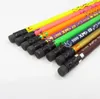 Crayons HB peints au crayon en bois noir avec gommes pour fournitures d'écriture de bureau scolaire