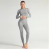 Bayan Önemli Sorunsuz Yoga Eşofman Moda Trend Spor Tayt + Kırpılmış Gömlek Spor Takım Elbise Kadınlar Uzun Kollu Spor Aktif Kıyafetleri 2 adet Setleri