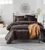 Aitificail Silk Pure Color Fashion duvet Cover set kingqueentwin size 3pcssetシンプルなプリント寝具キルトシート2002002645007