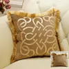 Luxury Embroidered Cushion Covers Velvet Tassels Pillow Case 4545cm Home Decorative European Sofa Car Throw Pillows Blue Brown2846802