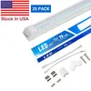 8ft Shop Light Tube -lampor T8 Länkbar fyra rader Clear Cover Cold White High Output V Form Integrerad 8 LED -belysningslampa 8 fot lampor Rör för garage