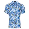 Moda-camiseta Homens Verão Summer Manga Curta Algodão Estilo Tropical Floral Imprimir Tees Polos Camisas De Manga Curta Camisas