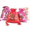 Jewelry Storage Bags Chinese Style Flower Embroidered 18x23cm Cloth Wedding Candy Packing Sack Gift Pouches