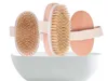 Duurzame Borren Borstel Bamboe Body Borstel Eco-Friendly Back Brush Verwijderen Dead Skin Body Douche Bath Spa Massage met Klinknagel zonder