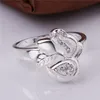 free shipping Epacket DHL Plated sterling silver Flower zircon ring DASR414 US size 8; women's 925 silver plate With Side Stones Rings