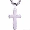 Bibbia spagnola vintage in oro e argento tono nero in acciaio inossidabile Jesus lords cross men pendant collana catena gioielli NP61