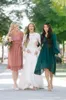 2020 Ny vintage spetschiffon blygsamma bröllopsklänningar med långa ärmar och fickor högkvalitativa enkla eleganta blygsamma brudklänningar