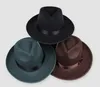 Fashion-Luxury Kvinnor Hattar Vintage Höst Vinterull Kvinnors Män Fedora Mössor Flopby Feltad Hatt Ladies Cowboy Cap Gratis frakt