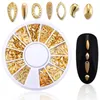 Tamax NA008 Mixed Style 3D Gold Metallnieten Nail Art Runde Herz Dekoration Nägel Aufkleber Maniküre Nagel DIY Zubehör im Rad