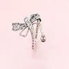 Wholesale-Crystal dragonfly RING Original Box set for Pandora 925 Sterling Silver CZ Diamond RING Fashion accessories