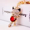 Créative mignon Diamond Lucky Cat Key Chain Women039s Sac Accessoires chaton Pendre en métal Small Gift Gift2135704