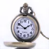 Pocket Watch Vintage Roman Numerals Quartz Watch Clock With Chain Antique Jewelry Pendant Necklace Gifts For Father