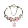 Bracelets de charme en verre de Murano en gros bracelet pendentif Magnolia pour femmes bijoux de bricolage originaux style Fit Pandora avec couronne