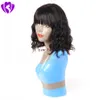 14inch Short wavy Bob Wig With Bangs Heat Resistant Synthetic water wave Natural African American Womens Wigs