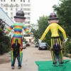 Circus Parade Clothing Walking Inflatable Clown Puppet 3.5m Attractive Colorful Blow Up Clown Costume For Outdoor Event