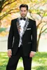Nouveaux smokings de marié noirs à la mode à deux boutons Notch Lapel Groomsmen Best Man Suits Costumes de mariage pour hommes (veste + pantalon + gilet + cravate) 812
