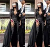 2019 Pas Cher Noir Combinaisons Robe De Bal Manches Longues Pageant Vacances Graduation Porter Soirée Robe De Soirée Sur Mesure Plus La Taille