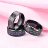 خاتم ألياف الكربون خاتم الزواج الأسود من الفولاذ المقاوم للصدأ الوعد خواتم الخطبة رجال حلقات النساء