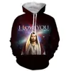 Jesus 3D tryckta män kvinnor hooded hoodie sweatshirt mode grafisk hoodie casual streetwear pullover