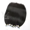 Vmae Malaysian 큐티클 정렬 Vrigin Remy Pre Bonded Natural Color 100g Kinky Straight Tape in Human Hair Extensions