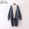 H.SA Autunno Inverno Lungo Cardigan Femminile Manicotto Laterale Casual Poncho Lavorato a Maglia Maglioni Cardigan Lungo Oversize Suggerimenti Coreani SH190930