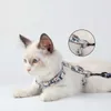 Flower Print Pet Cat Harness Leash Set Walking Cat Dog pets Collars Leads Safe Travel Cats Supplies Cat Collars Leads drop ship