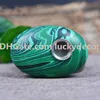 10 sztuk Syntetyczny Malachite Kwarcowy Kryształ Piszący Pipe Holder REIKI OVAL SEMI CENTRALNY DRUSH DRUSH Pocket Stone Healing Bowl Rura