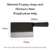 プロの6インチ手作り鍛造サントクナイフ炭素鋼鍛造中国のナイフミートクリーバー包丁