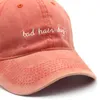 New bad hair day embroidered baseball cap washed cotton snapback hat adjustable father men women hip hop hats Panama Caps2705994