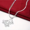 Plated sterling silver necklace 18 inches Tai Chi hanging three butterfly necklace DHSN043 ;Hot 925 silver plate Pendant Necklaces jewelry