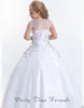 Boho 3D Floral Applique Flower Girls Dresses Cross Straps Backless Communion Party Gowns Puffy Tulle Birthday Ball Gown Pageant Dress