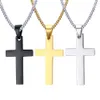 2024 Mens rostfritt stål Kors hängande halsband Män religion tro Crucifix charm titanium stålkedja för kvinnor modesmycken gåva
