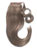 Gergeous Гладкого серебристо-серый хвостик два тон плавится естественное выделение соли и перец человеческого волоса серых конского хвоста волосы кусок