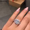 Court Promise Ring 925 Sterling Silver 3CT 5A Zircon CZ Engagement Wedding Band Rings for Women Evening Party Jewelry3284