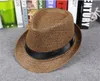 2019 Mode Mannen Dames Straw Hoeden Zachte Fedora Panama Hoeden Outdoor Stingy Brim Caps 8 Kleuren