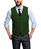 2020 Rustik Brun brudgum Västar Ull Tweed Sillbone Groomsmen Klädsel Skräddare Slim Fit Blazer Bröllopskläder för män Bourgogne Green