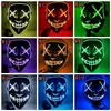 20 estilos Halloween LED Glowing máscara do partido de Cosplay Máscaras Clube Iluminação DJ do partido da máscara Joker Bar Cara Guards ZZA1188 120PCS