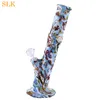 Newest printing 14 inch silicone bongs glass water pipe durable 2018 dab rig oil rigs Colorful