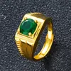 Wietnam Aluwialny Złoty Diament Gemstone Otwarte Pierścień Kobiet Plated 24K Gold Męskie Cyrkon Ring Ring Transgraniczne Modele Odzież damska Odzież