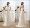 New Empire Bohemian Wedding Dresses Cheap Maternity Gown Cap Sleeve Keyhole Lace Up Backless Chiffon Summer Beach Pregnant Bridal Gowns 1170