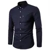 Herrklänningskjortor 2022 Solid Color Men mode långärmad smal fit skjorta manlig högkvalitativ icke-järn anti-rynka 9 färger1